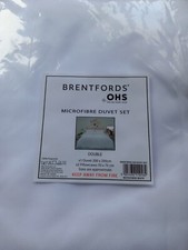 White Brentfords Microfibre Double Duvet Set & Pillow Cases