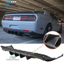Fits 15-23 Dodge Challenger IKON V2 Style Rear Bumper Diffuser Matte Black PP