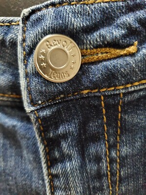 Revolt Women's Blue Denim Cotton Skinny Legs High Rise Casual Jeans Size 5