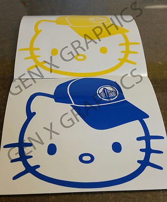 GOLDEN STATE WARRIORS Hello Kitty NBA Champions 2018 THE CITY Sticker Vinyl 