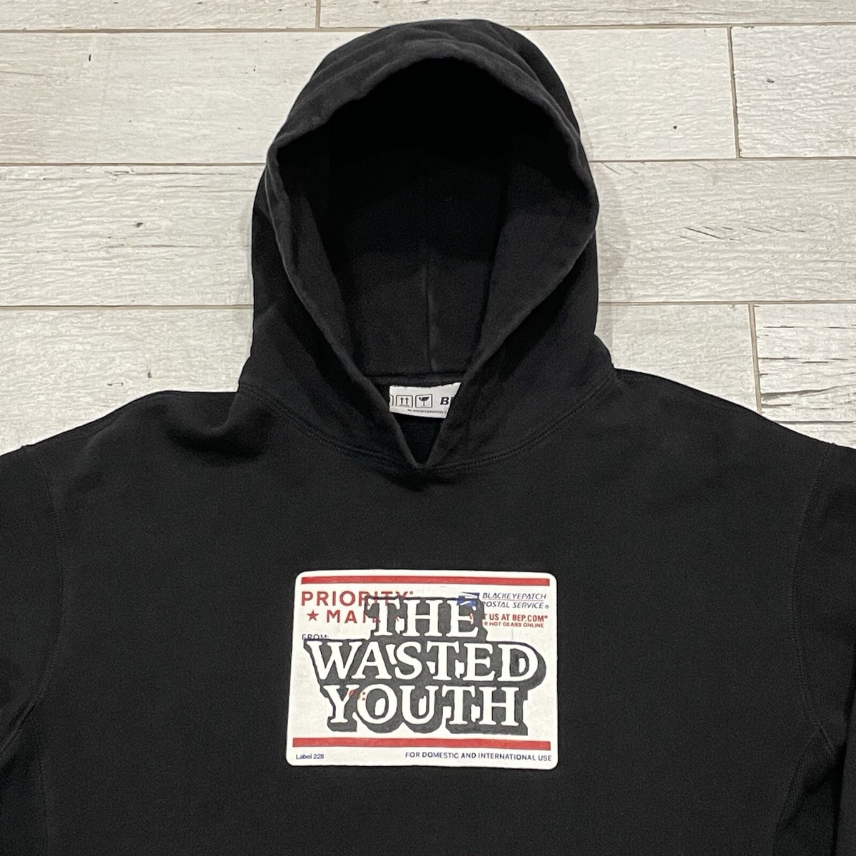 The Wasted Youth x Black Eye Patch Hoodie Mens L Black The Wasted Youth x Black Eye Patch Hoodie Mens L Black