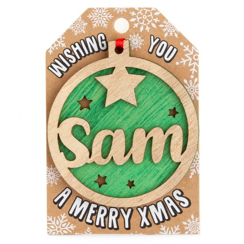 Personalised Wooden Name Hanging Christmas Tree Bauble Decoration Xmas Gift - Picture 180 of 201