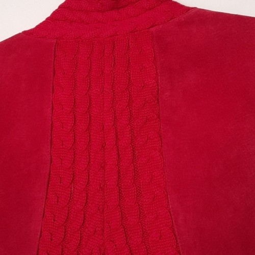 Coldwater Creek red suede and knit jacket L - Picture 3 of 7