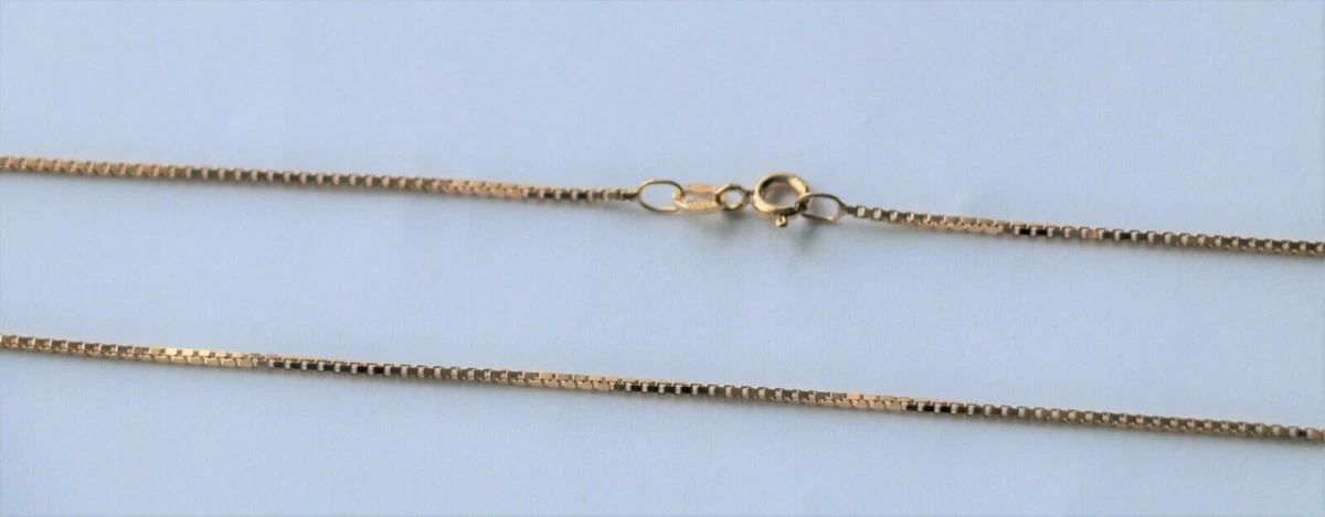 Yellow Gold Box chain strong men women unisex 18kt 18c carat 18