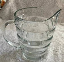 Vintage Glass Beehive Ribbed Beverage Pitcher MCM Mid Century Modern
