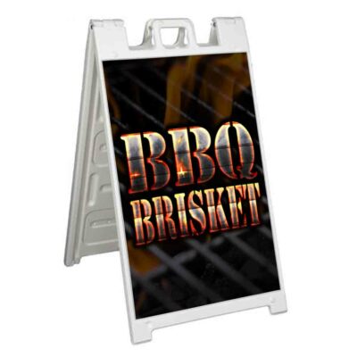 BBQ BRISKET Signicade 24x36 Aframe Sidewalk Sign Banner Decal BARBEQUE FOOD