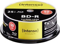 50 Intenso Rohlinge Blu-Ray BD-R Dual Layer 50GB 6X Spindel