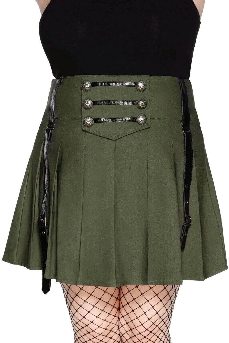 Killstar Dark Academy Mini Skirt Green Black 3XL … - image 2
