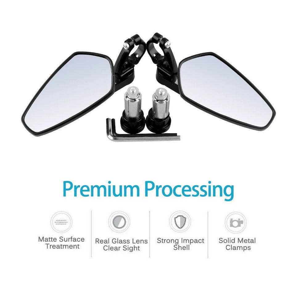 For Suzuki SV650 SV650S SV1000 SV1000S Motorcycle 7/8" Bar End Side Mirrors US - Image 4 of 4