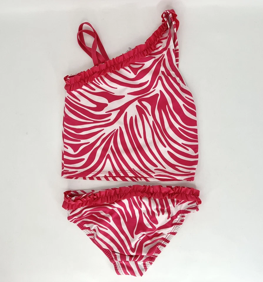 Traje de baño The Children's Place Zebra niñas 2 piezas talla 4 rosa con accesorios Foto 3 de 4