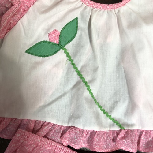 Vintage Baby Girl 3 months summer outfit Alexis Check Pink Open Back 80’s - Picture 5 of 7