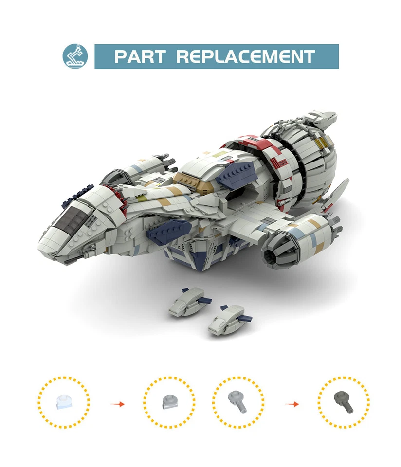 Spaceship DIY Model Blocks Set for Firefly Serenity Movie MOC Bricks Toys 2815pc - Image 3 of 4