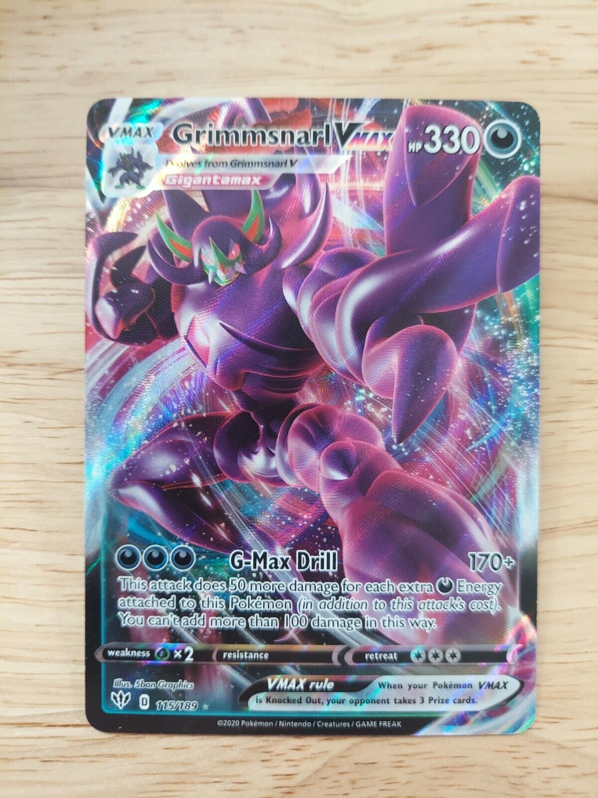 Carta Pokemon Grimmsnarl VMAX Português 115/189 Card Original