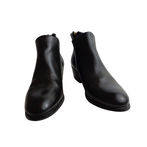 H para Hudson Cuero Negro Espalda Cremallera Botines Eur 37 Ee. Uu. 6M Portugal - Imagen 7 de 8