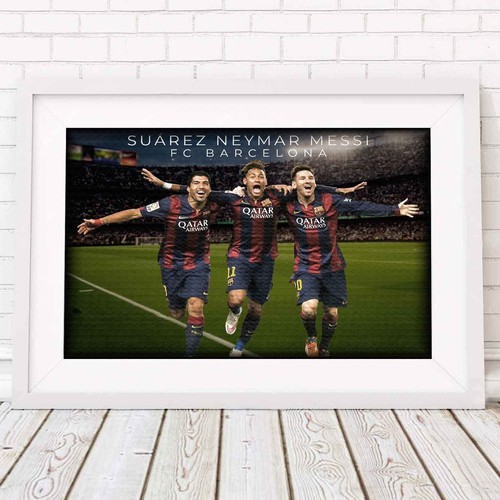 NEYMAR SUAREZ MESSI - Soccer Poster Picture Print Sizes A5 to A0 **FREE DELIVERY - Picture 1 of 14