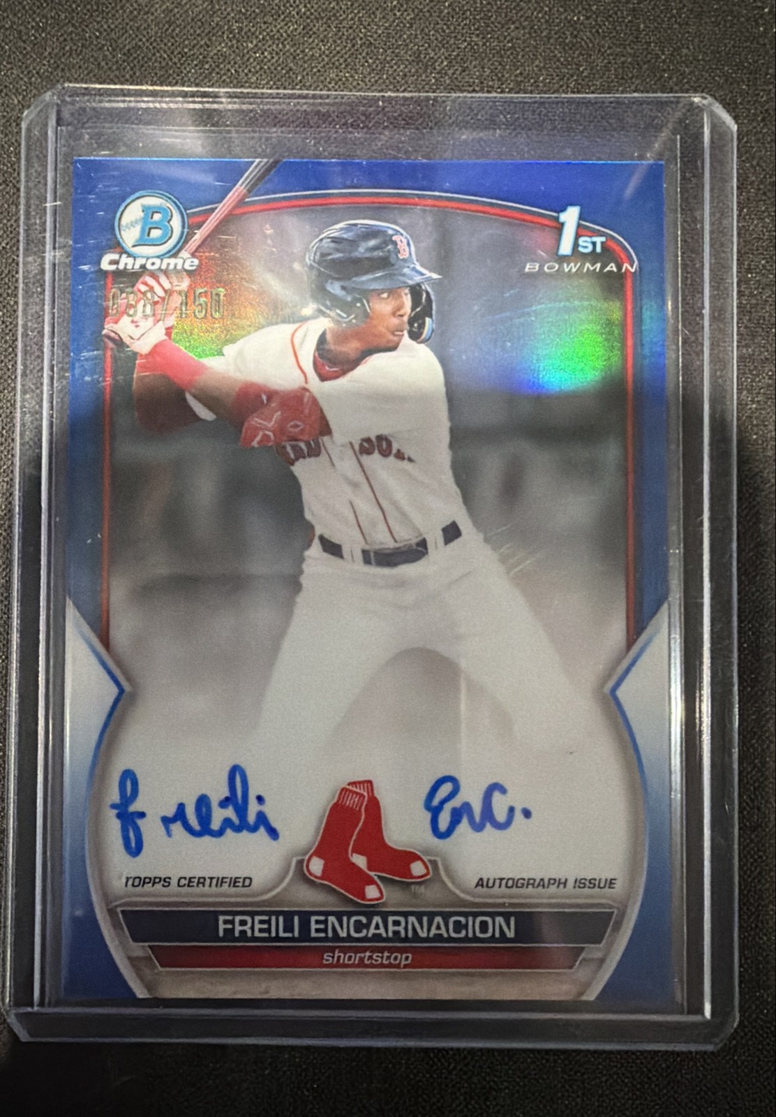 2023 Bowman Chrome Autographs Freili Encarnacion #CPA-FE Blue Refractor /150