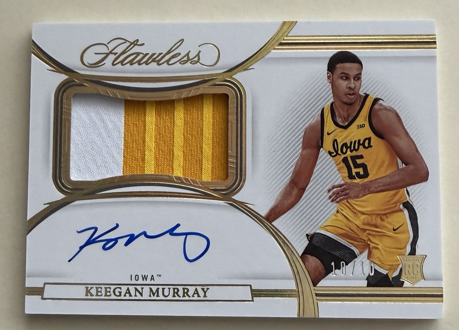 2022 Flawless Collegiate Auto Patch Keegan Murray RPA  10/10