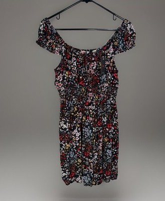 NWT Levis Mini Dress Womens Sz M Black Ditsy Floral Cottagecore Boho Y2K $64