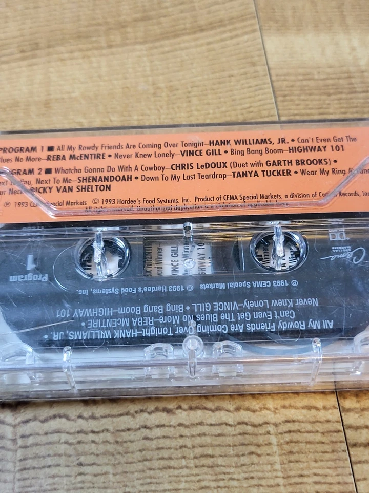 Hardees Hot Country Award Winners Volume One Cassette 1993 CEMA Special Markets - Image 2 of 2