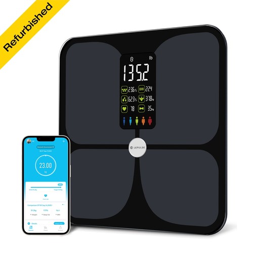 Refurbished Smart Body Fat Scale with Heart Rate & Health Index, Bathroom Scale