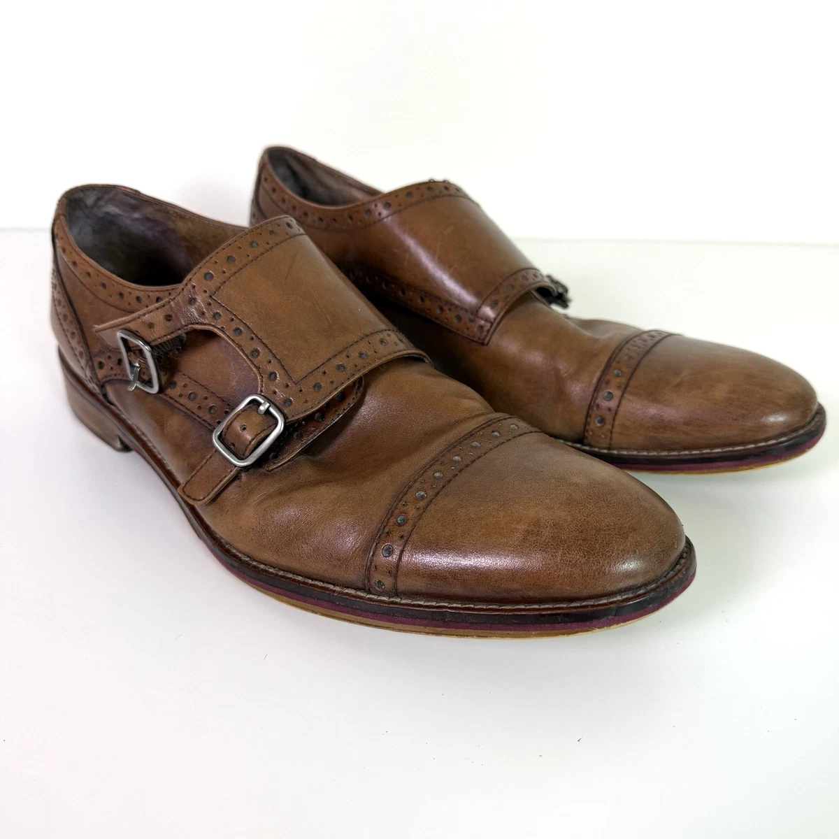 Johnston & Murphy Dark Brown Double Monk Leather Slip-Ons Men main image 3