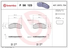 Front Axle Brembo P 56 123 Brake Pad Set, Disc Brake for Nissan, Renault Tr