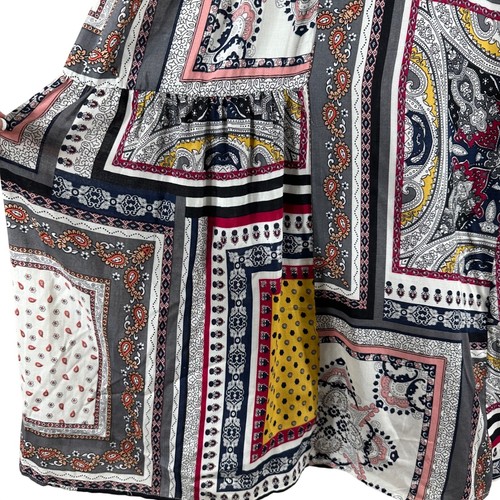 Pantalones Palazzo GIGIO Patchwork Estampado Paisley Pierna Ancha En Niveles TC1101 Medianos - Imagen 4 de 9