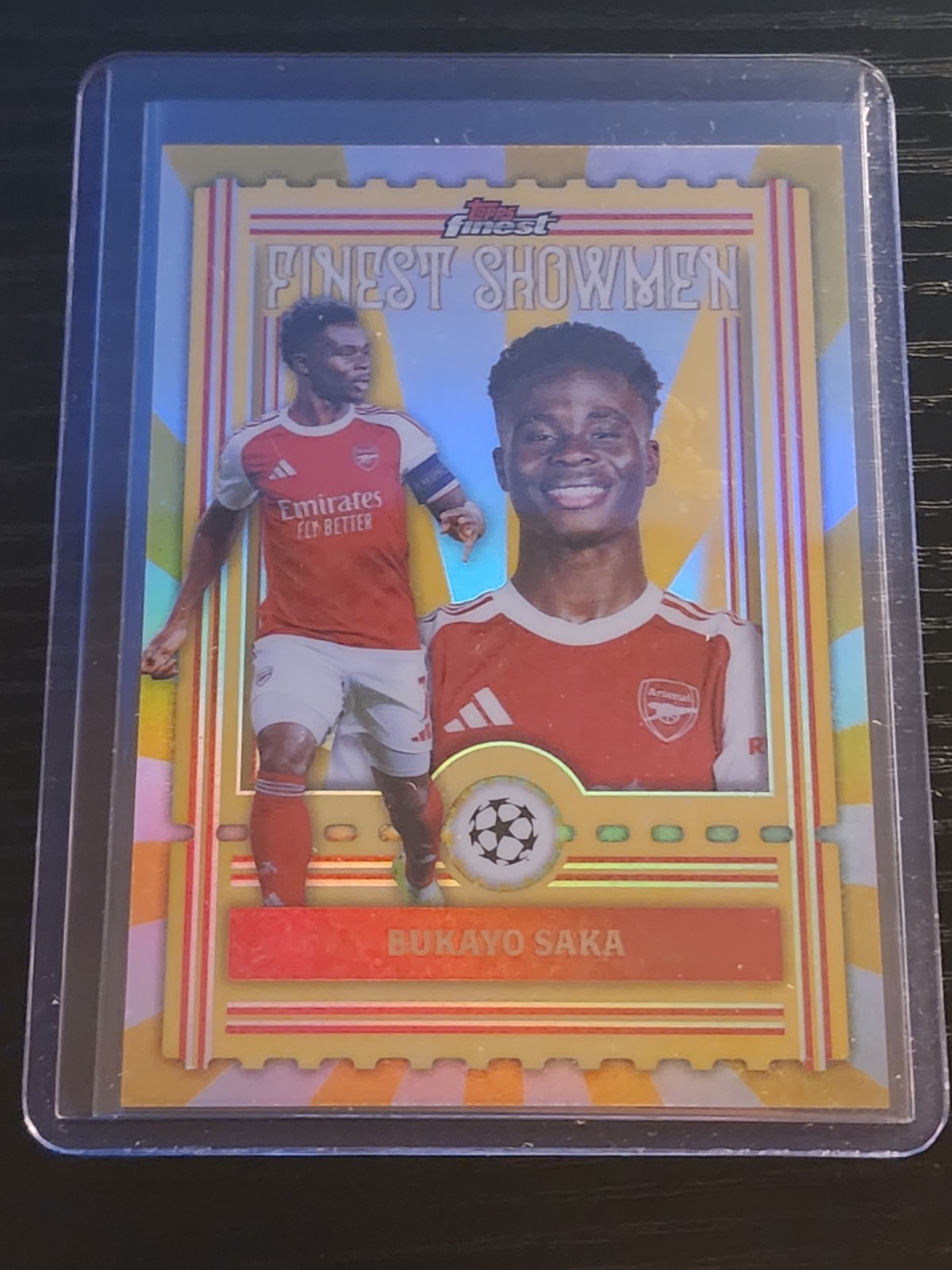 2025-26 Topps Finest UEFA Club Finest Showmen FS-8 Bukayo Saka, Arsenal FC