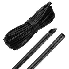 49ft Braided Cable Sleeve, 5/32" Wire Insulation Cord Protector, Black