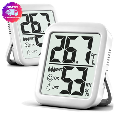 Antonki Thermometer Hygrometer digital 2 Stück Raumthermometer innen