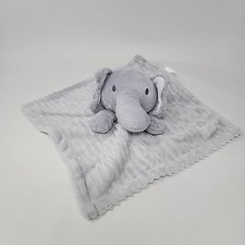 Oeko Tex Standard 100 Elephant Gray Ribbed Textured Baby Security Blanket Gray