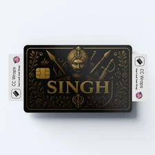 Singh Credit Card Sticker | Gold Design Card Skin | Matte Vinyl Debit Card Wrap