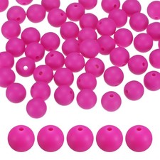 50-Pack Silicone Beads 12mm for DIY Crafts/Bracelet Dark Purple Red 