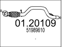 Auspuffrohr vorne für Mittelschalldämpfer 01.20109 MTS für JEEP RENEGADE SUV