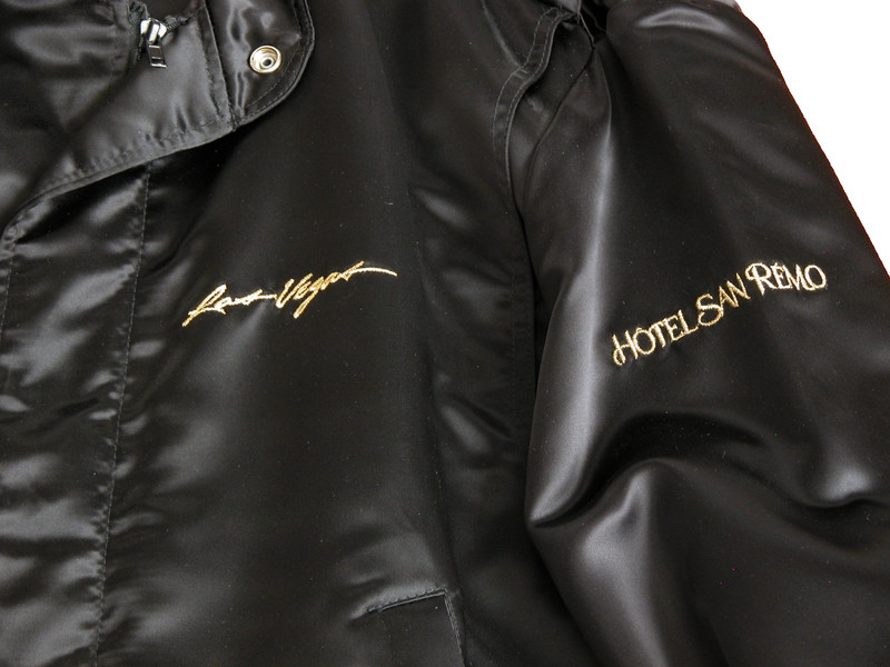 Vtg Las Vegas Casino Black Jacket Hotel San Remo Gold Embroidered Size M