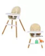 Baby 4-in-1 Convertible High Chair Feeding Chair w/Adjustable Tray Medium beige
