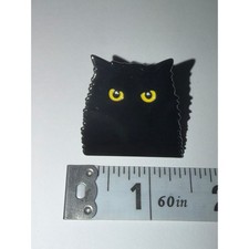 Black Cat with Yellow Eyes Pin Brooch