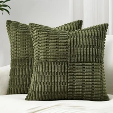 Topfinel Pack of 2 Decorative Throw Pillow 18 x 18 (Pack 2), Darkgreen 