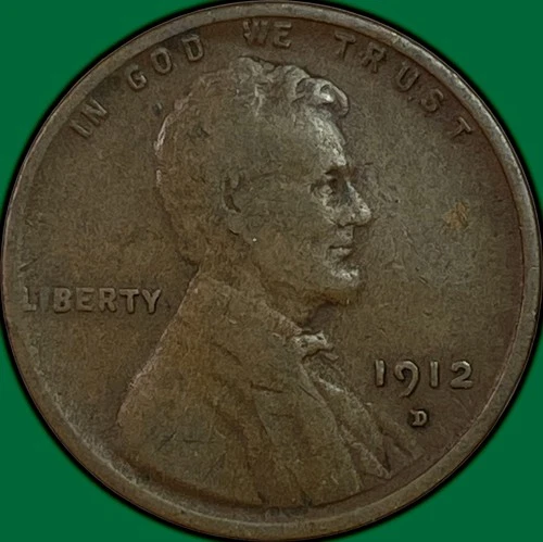 1912-D Lincoln Wheat Cent Fine F Coin #34241