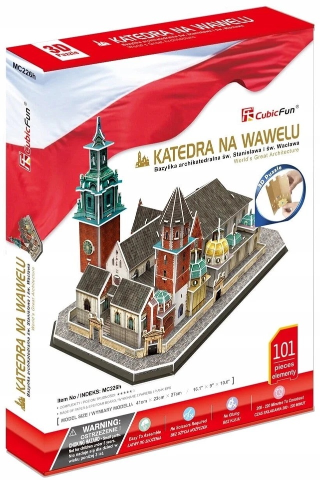 Cubic Fun, WAWEL CATHEDRAL - KRAKOW, 3D puzzle, 101 pieces - Image 3 of 3