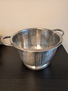 Colander 10.25” Strainer Heavy Duty Metal Footed Base Two Handles