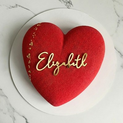 PERSONALISED Acrylic Cake Charm Cake Topper NAME sizes 3'' 4'' 5'' 6''