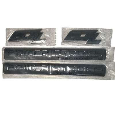 #ad 4 Piece 6.7L Power Stroke Black Out Badges Emblem Adhesive Back New Sealed $29.00