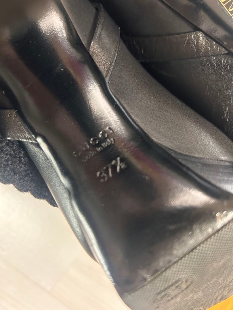 GUCCI Boots Heel Leather/knit Black EU37.5/US7.5 116449c thumbnail 4