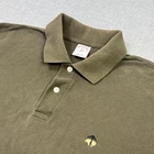 Brooks Brothers Polo Shirt Mens M Tan Green Short Sleeve Collared 100% Cotton