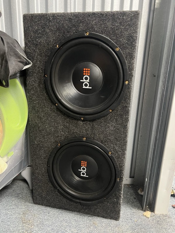 PowerBass PBX Dual 12in Enclosed Powered Sub Box, Dual Voice Coil, 1000W RMS