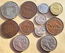 Job-lot coins inc New Zealand 1933 Half Crown Australia 1922 Penny 1966 Platypus
