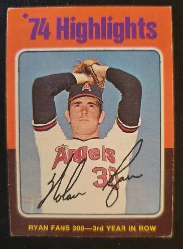 1975 Topps '74 Highlights Nolan Ryan #5 VG-Ex Condition California Angels HOF