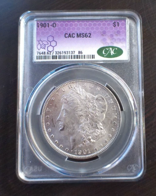 Uncirculated MS 62 Graded 1901 Year Morgan US Dollars (1878-1921