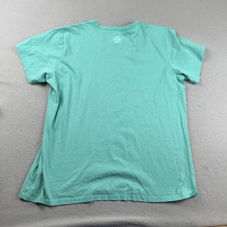 Camisa Life Is Good Mujer XXL Azul Trituradora Manga Corta Camiseta Ligera Foto 4 de 4
